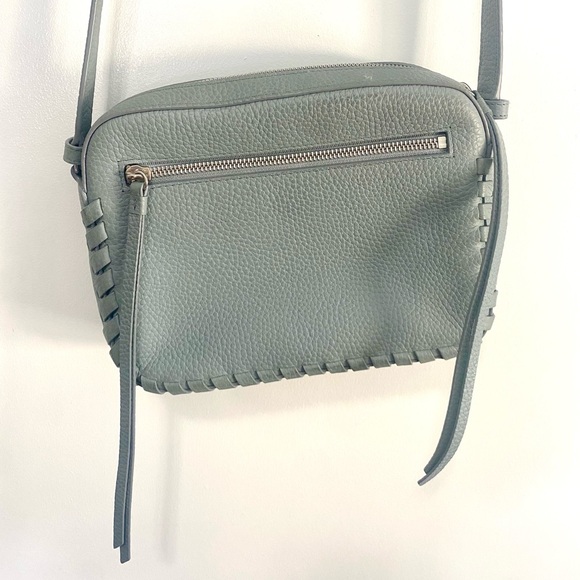 ALLSAINTS Kepi Braided Leather Blue Crossbody Bag - Picture 4 of 5